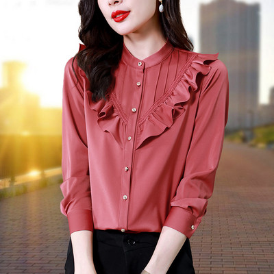 Egyszínű gombos női ing
