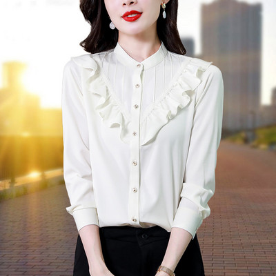 Egyszínű gombos női ing