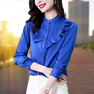 Egyszínű gombos női ing