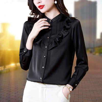 Egyszínű gombos női ing