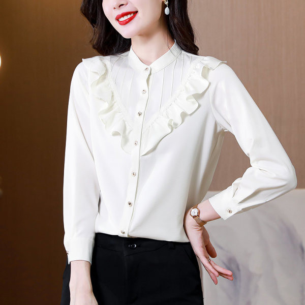 Egyszínű gombos női ing