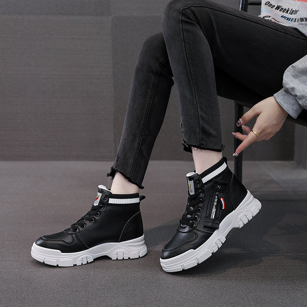 Női eko bőr tornacipő boka magassággal