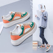 Új modell színes eko bőr tornacipő lapos talppal