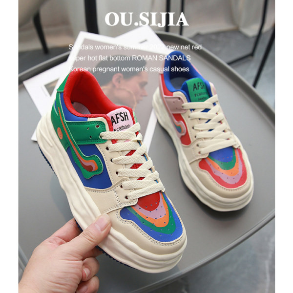 Tenisi de damă colorați cu șireturi