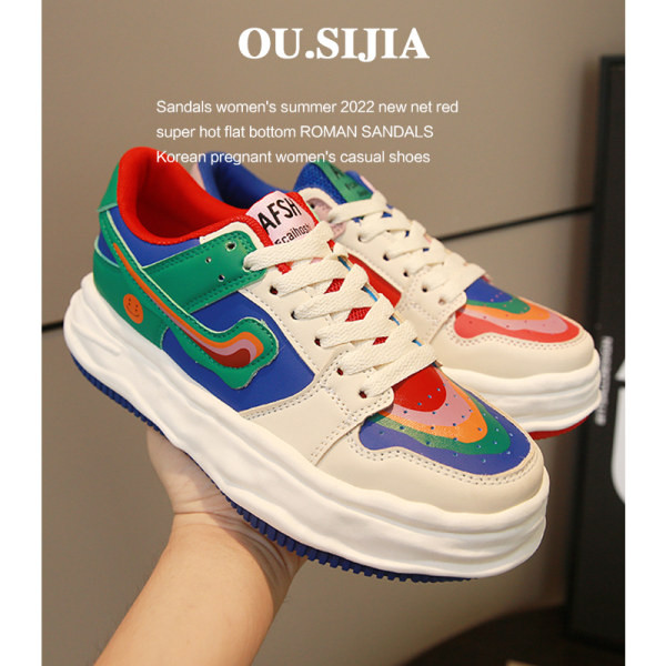 Tenisi de damă colorați cu șireturi