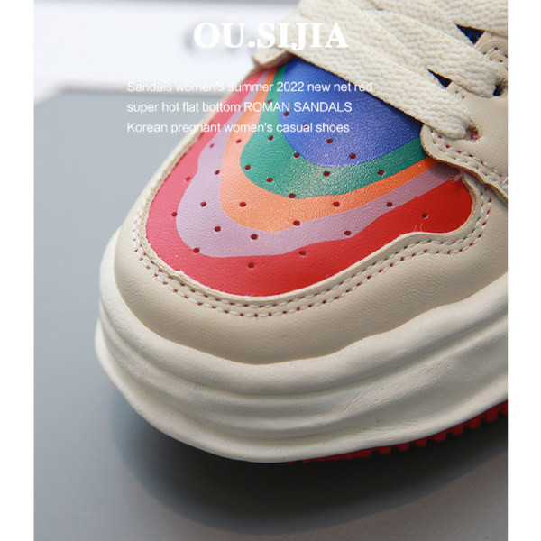 Tenisi de damă colorați cu șireturi