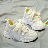 Adidași la modă din piele ecologică cu șireturi și logo