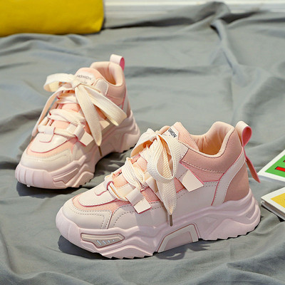 Adidași la modă din piele ecologică cu șireturi și logo