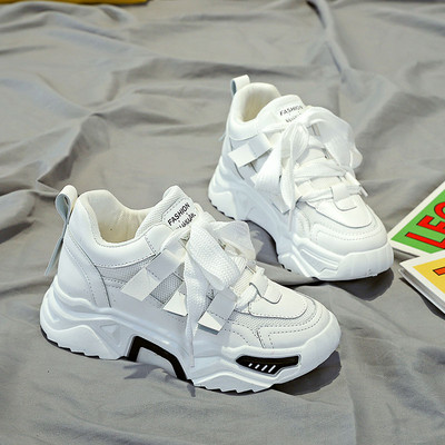 Adidași la modă din piele ecologică cu șireturi și logo