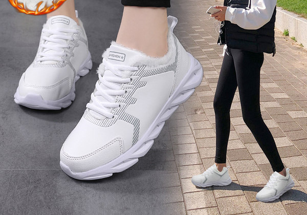 Γυναικεία sneakers από οικολογικό δέρμα σε δύο μοντέλα με φόδρα