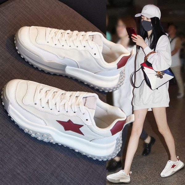 Női öko bőr tornacipő durva talppal