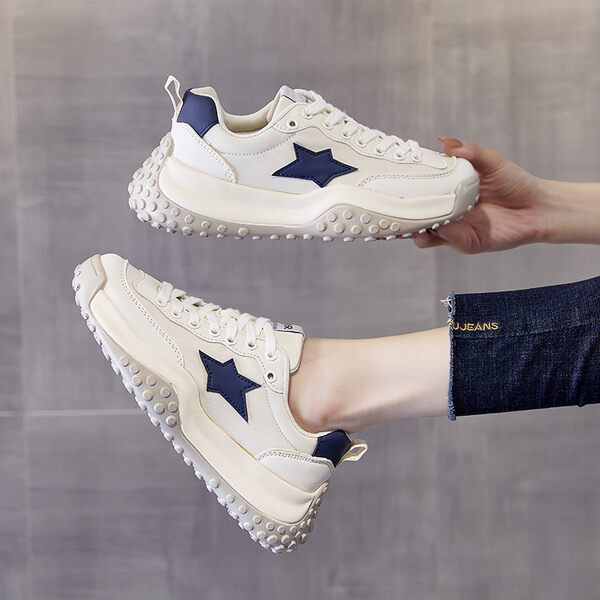 Női öko bőr tornacipő durva talppal