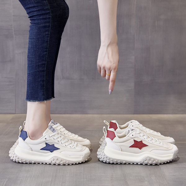 Női öko bőr tornacipő durva talppal