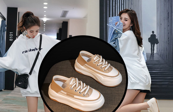 Női alkalmi fűzős bőr tornacipő