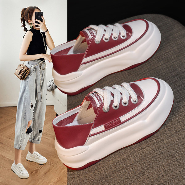 Női alkalmi fűzős bőr tornacipő