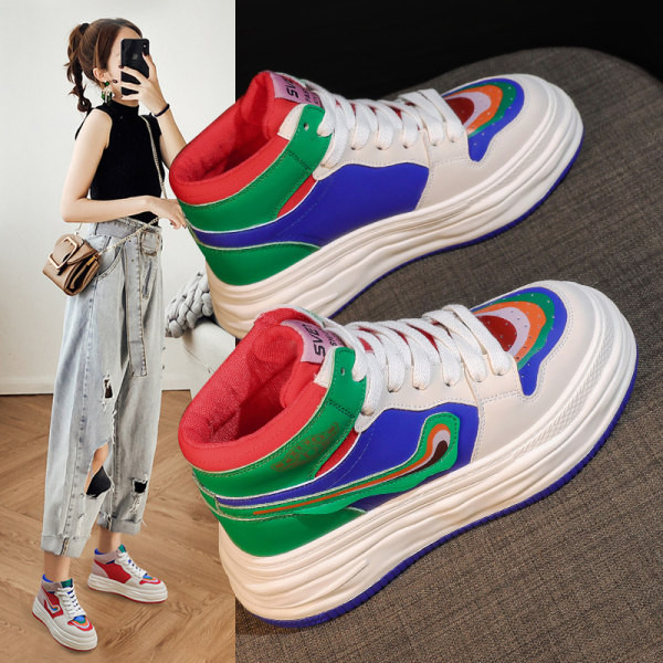 Színes női tornacipő - vastag talppal