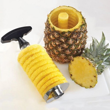 Резачки за ананас от неръждаема стомана Спираловиден нож Белачка Домашна кухня Плато с плодове Универсален инструмент за сърми Ресторантски аксесоари