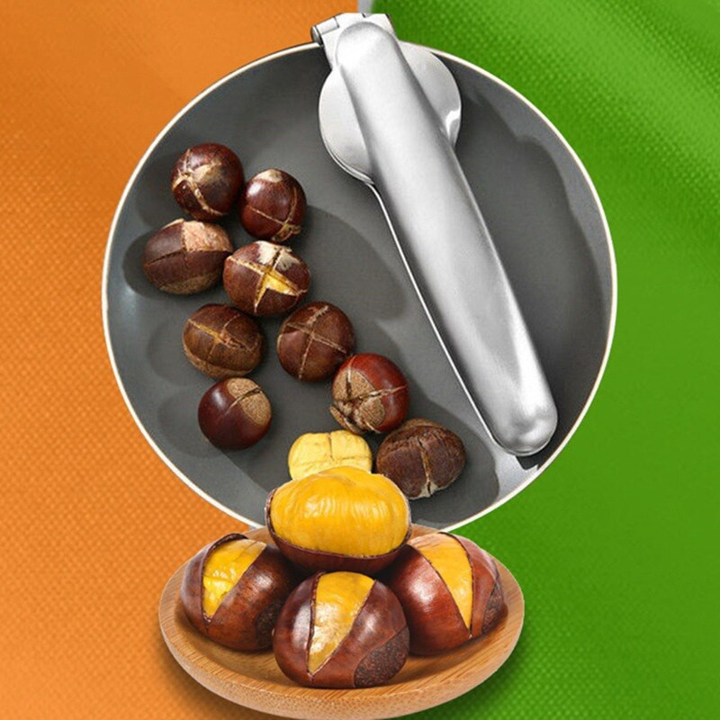 Неръждаема стомана 2 в 1 Quick Chestnut Щипка Орехови клещи Метална трошачка за ядки Черупка Отварачка за ядки Кухненски инструменти Резачка Джаджи