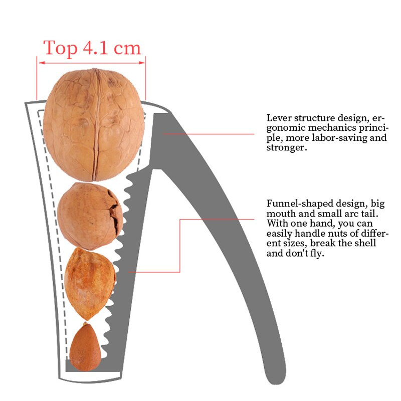 Kaštonų gnybtų piltuvo formos atidarytuvas Daugiafunkcis riešutų laužytojas Graikinių riešutų pjaustyklės spaustukas Veržlių replės Gliaudymas virtuvės įtaisų įrankiai