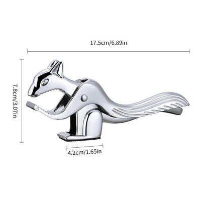 Nerūdijantis Macadamia atidarytuvas Daugiafunkcinės patvarios graikinių riešutų žnyplės, neslystančios metalinės virtuvės riešutų laužytuvas su rankenos lupimo mašina