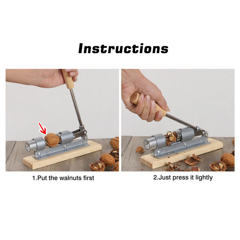 Rankinis nerūdijančio plieno riešutų laužytojas Mechaninis riešutų laužytojas Graikinių riešutų laužytojas Greitas atidarytuvas Virtuvės įrankiai Vaisiai ir daržovės