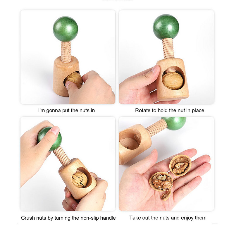 Medienos graikinio riešuto spaustukai virtuvės įrankiai lupimo mašina daugiafunkcinis krekingo migdolų graikinių riešutų pekano lazdyno riešutų lukšto spaustukas