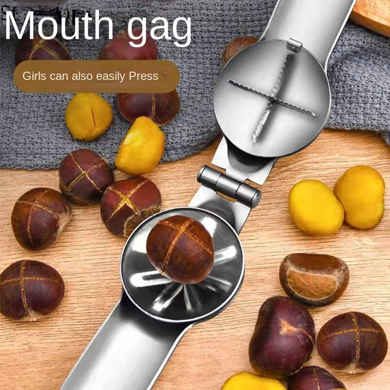 Nerūdijantis plienas 2 viename Greitas kaštonų gnybtas Graikinių riešutų replės Metalinis riešutų traškiklis Gliaudytuvas riešutų atidarytuvas Virtuvės įrankiai Pjovimo įtaisai Pagrindinis