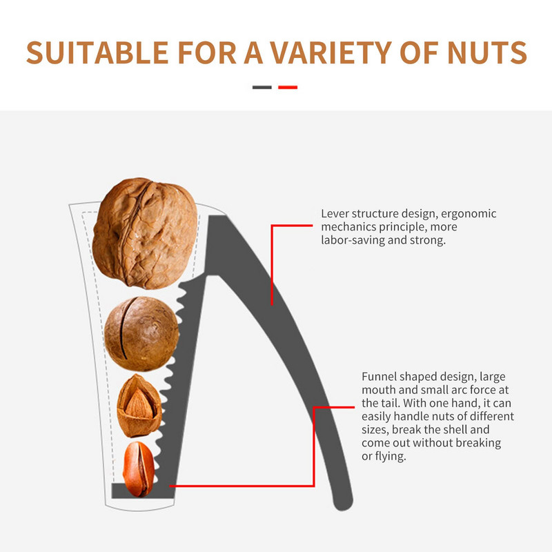 Лешник Орех Клещи Quick Chestnut Gadgets Щипка Шелер Отварачка Резачка Скоба Клещи Форма на фуния Цинкова сплав Кухненски инструменти