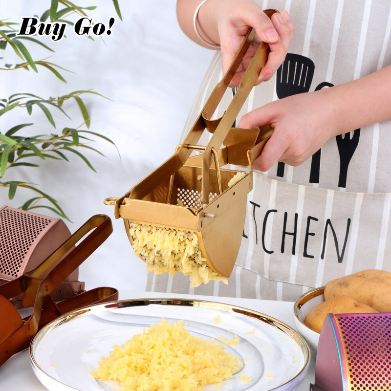 1x Ръчна изстисквачка за плодове и нар от неръждаема стомана Сокоизстисквачка за портокал и лимон Ръчна преса Кухненски инструменти Машина за набиване на картофи Инструмент за готвене