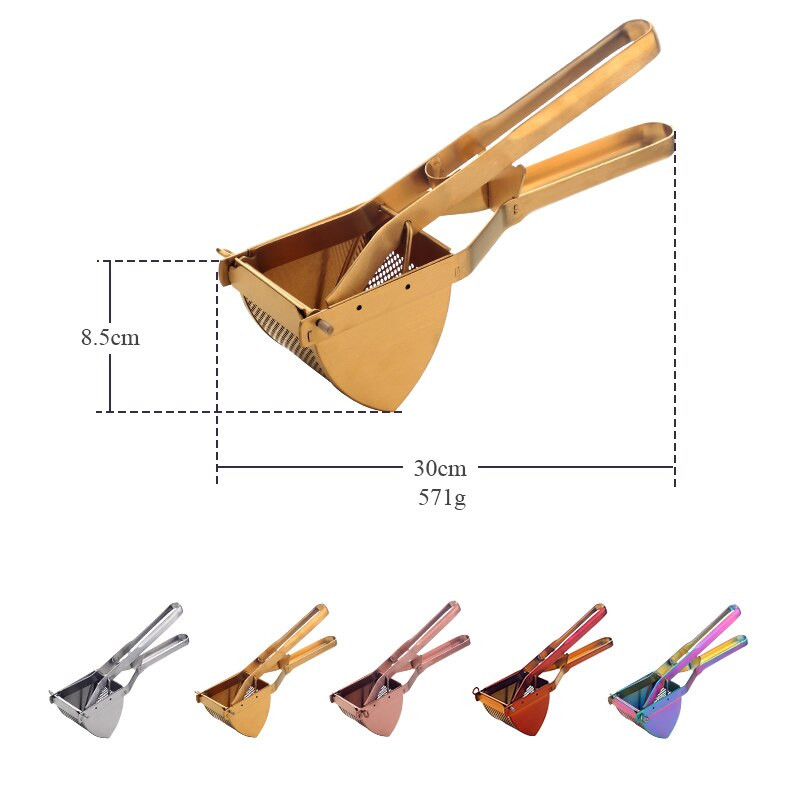 1x Ръчна изстисквачка за плодове и нар от неръждаема стомана Сокоизстисквачка за портокал и лимон Ръчна преса Кухненски инструменти Машина за набиване на картофи Инструмент за готвене