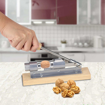 Μηχανικό ανοιχτήρι καρυδιών καρυδιάς Εργαλεία κουζίνας Επιτραπέζια Ξύλινη βάση & Λαβή