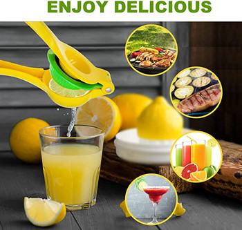 Метална сокоизстисквачка за лимон Hend Held сокоизстисквачка с двойна купа Лимон и лайм изстисквачка Ръчна сокоизстисквачка за портокал и цитрусови плодове Кухненски инструменти