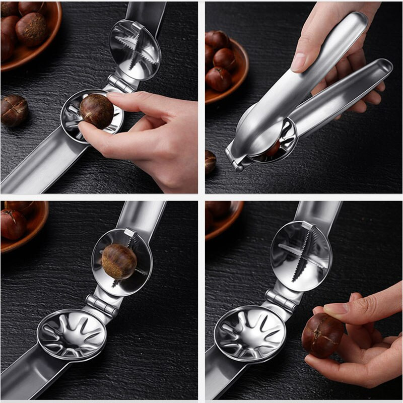 Преносим нож за черупки от неръждаема стомана Кухненска щипка за ядки Клещи за орехи Лешникотрошачка Отварачка Джаджи Инструменти Аксесоари