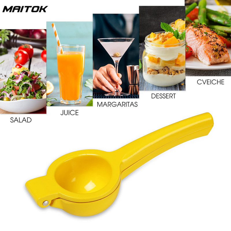 Ръчна сокоизстисквачка за цитруси, лимони, преса за сок от лайм, професионални кухненски инструменти за изстискване на най-пресния сок-жълт