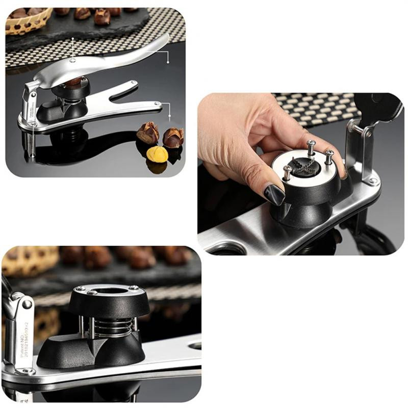 2 u 1 Stroj za kesten od nehrđajućeg čelika Kutija za kesten Kliješta za orah Rezač Otvarač za kesten Orašar Kuhinjski dodaci