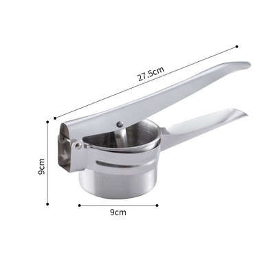 Преса за картофи от неръждаема стомана Ръчна сокоизстисквачка Лимоноизстисквачка Инструмент за извличане на сок Чесън Артефакт Маша Кухненски аксесоари