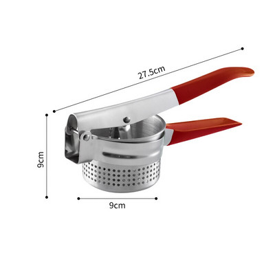 Преса за картофи от неръждаема стомана Ръчна сокоизстисквачка Лимоноизстисквачка Инструмент за извличане на сок Чесън Артефакт Маша Кухненски аксесоари