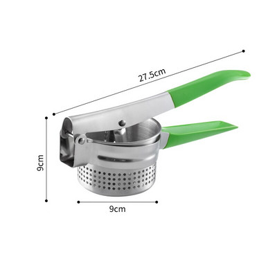 Преса за картофи от неръждаема стомана Ръчна сокоизстисквачка Лимоноизстисквачка Инструмент за извличане на сок Чесън Артефакт Маша Кухненски аксесоари