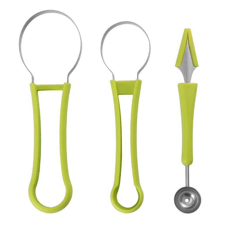 3 в 1 Melon Baller Резачка за диня Лопатка Нож за резба на плодове Плата с плодове Копач за плодове Разделител на пулпа Кухненски джаджи