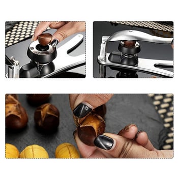 Gadgets κοπής ανοιχτήρι παξιμαδιών 2 σε 1 Quick Chestnut Clip Πένσα καρυδιάς Μεταλλικός Καρυοθραύστης Sheller Εργαλεία Κουζίνας Κόφτης από ανοξείδωτο χάλυβα