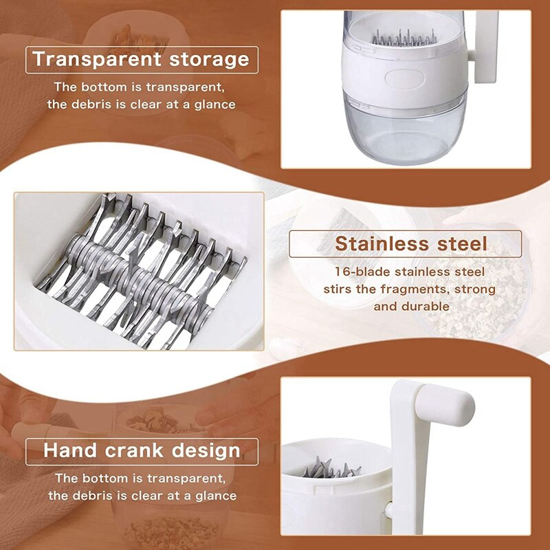 Ръчна манивела за смилане на ядки за ядки, орехи, пекани, кухненска машина за нарязване на ядки за приготвяне на топинги