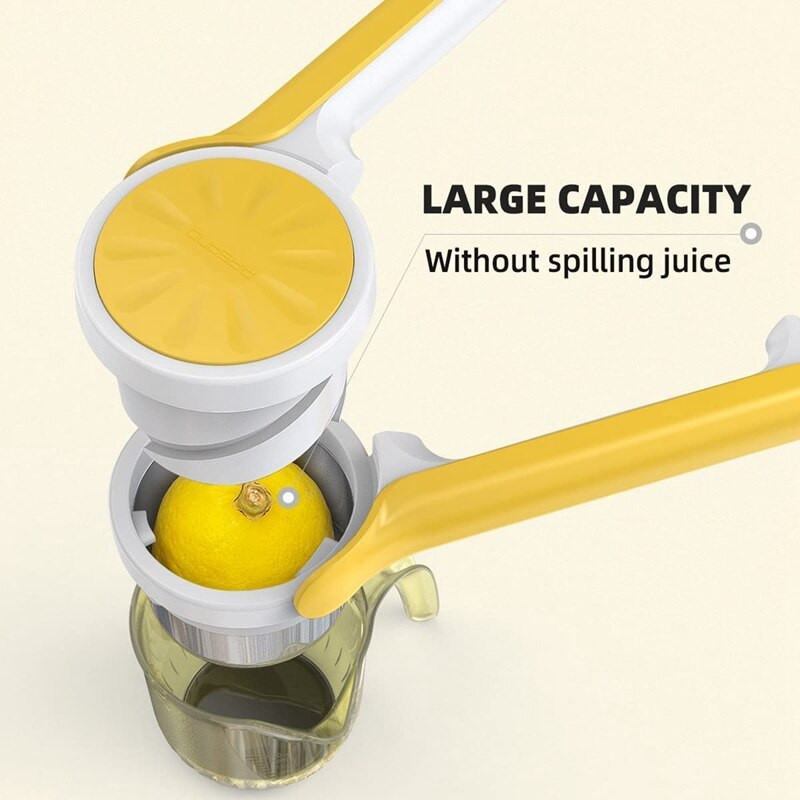 Изстисквачка за лимон и лайм, ръчна сокоизстисквачка за лимони, ръчна сокоизстисквачка за цитрусови плодове с лесно извличане, включително мерителна чаша