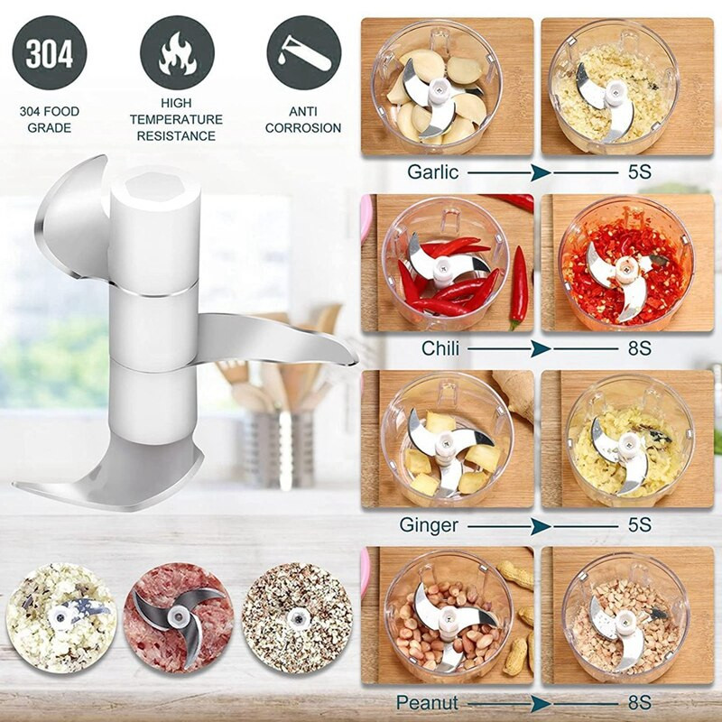 Електрически чопър за чесън, мини машина за нарязване на храна, преносима преса за мелница за чесън, безжичен кухненски робот 300 мл