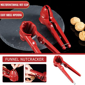 Nutcracker Sheller Clip Funnel Nut Cracker Устойчив на пръски Кухненски крекер Sheller Nutcracker Tool Преносима отварачка Орех Метал