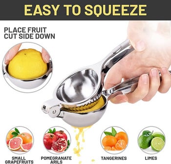 Κράμα ψευδαργύρου Lemon Squeezer Chrome Hand Manual Lemon Lime Squeezer & Metal Citrus Squeezer for Extracting Juices