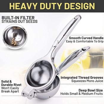 Κράμα ψευδαργύρου Lemon Squeezer Chrome Hand Manual Lemon Lime Squeezer & Metal Citrus Squeezer for Extracting Juices