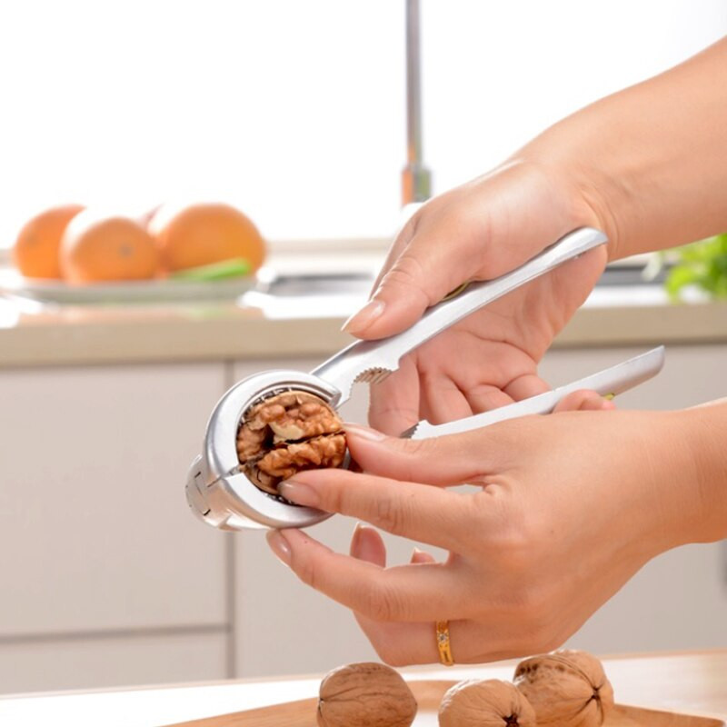 Алуминиева трошачка за орехи с четири щипки Скоби Кухненски инструмент Многофункционална трошачка за ядки Черупка за орехи Клещи за отварачка Инструмент