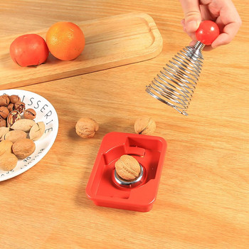 1Pcs Nut Sheller Метална пружина Лешникотрошачка Отворен орех Пекан Артефакт От неръждаема стомана Nut Crackers Open Професионални инструменти за орехи