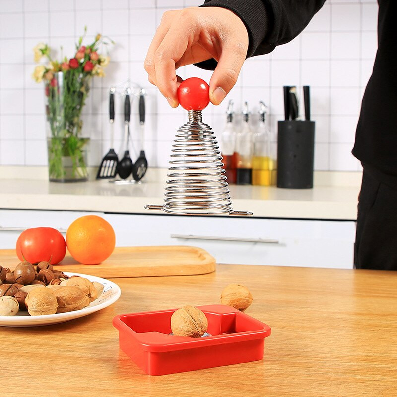 1Pcs Nut Sheller Метална пружина Лешникотрошачка Отворен орех Пекан Артефакт От неръждаема стомана Nut Crackers Open Професионални инструменти за орехи