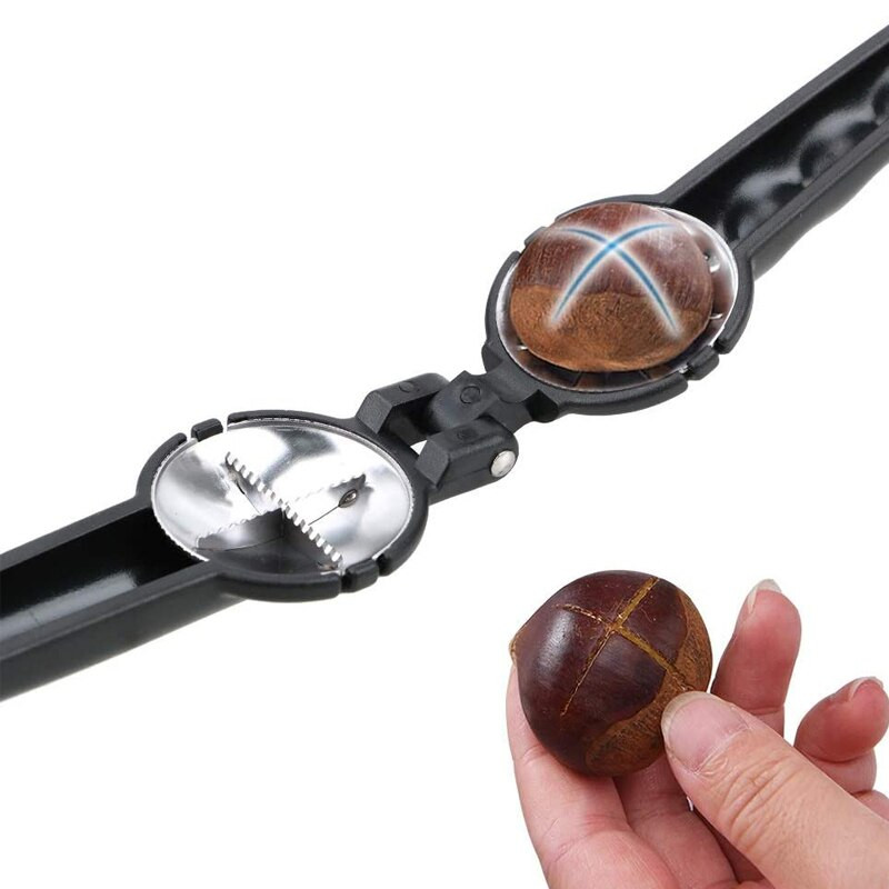 2 в 1 Щипка за орех Отварачка за ядки Резачка от неръждаема стомана Клещи за кестенови щипки Метална лешникотрошачка Скоба за кестен Sheller Кухненска джаджа